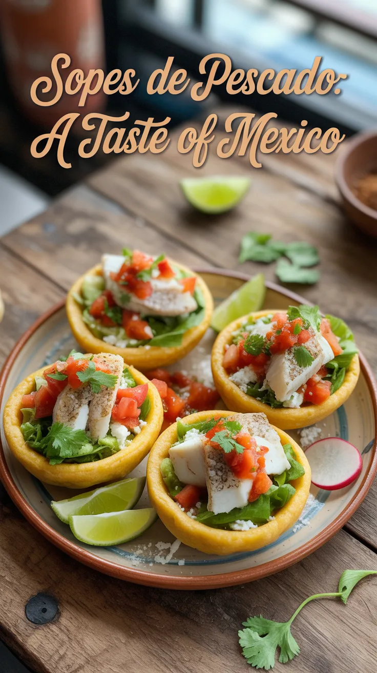 Experience the delightful fusion of flavors with Sopes de Pescado, where tender fish meets a crispy corn base, creating a traditional Mexican dish that’s both comforting and exciting. Each bite offers a taste of coastal cuisine that will transport you straight to the beach.