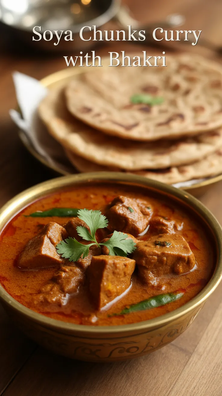 Delight in the comforting combination of Soya Chunks Curry and bhakri, where every bite offers a burst of flavor and texture. This recipe showcases the richness of Indian cuisine while keeping health in mind.