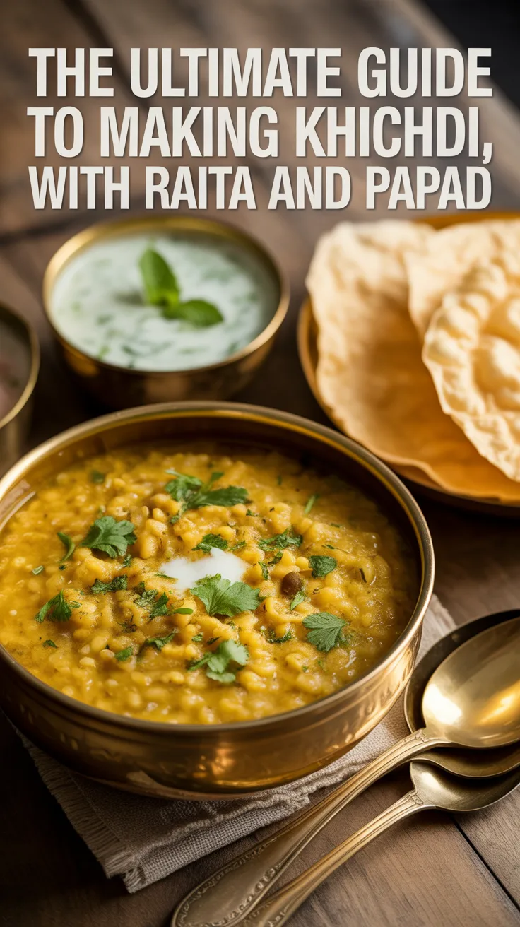 Discover the art of crafting the perfect khichdi, a beloved Indian staple that combines rice and lentils in a delightful harmony of flavors. Enhanced with zesty raita and crunchy papad, this meal will quickly become a family favorite.
